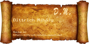 Dittrich Mihály névjegykártya